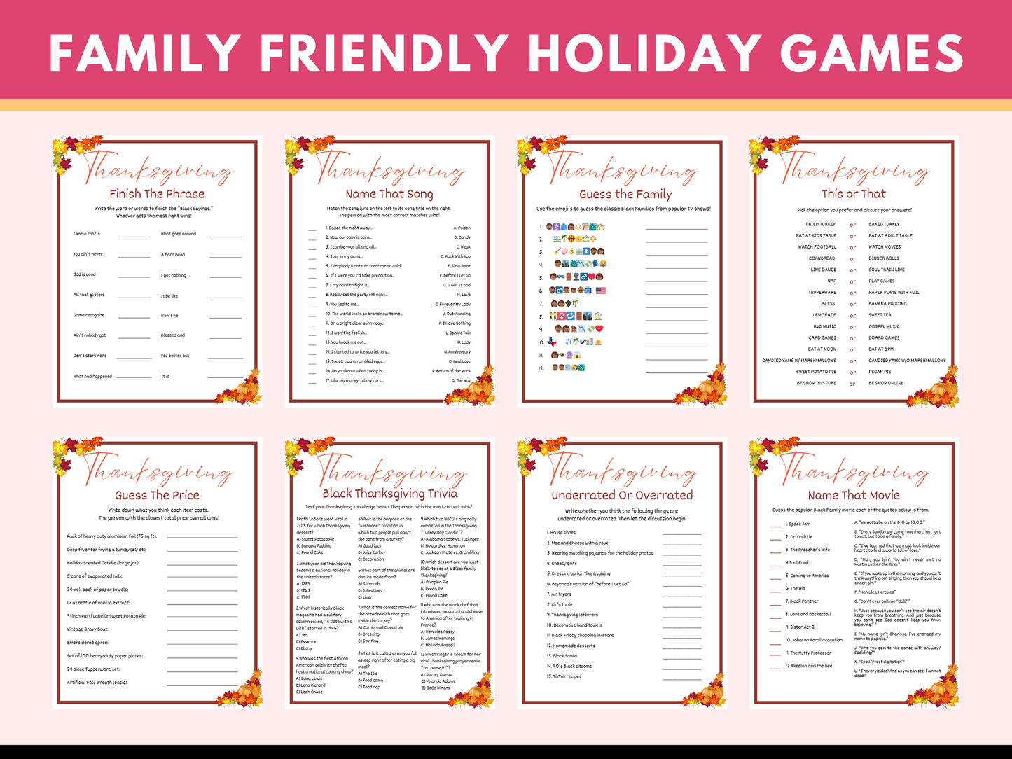 22 Black Thanksgiving Games - Core Bundle