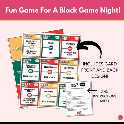 Black Culture This or That Game (Printable)