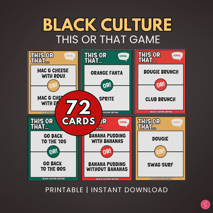 Black Culture This or That Game (Printable)
