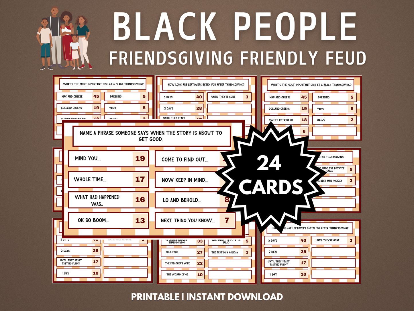 Black People Friendsgiving Friendly Feud Game