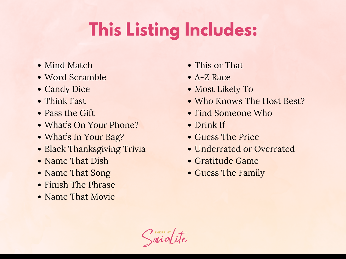 22 Black Thanksgiving Games - Core Bundle