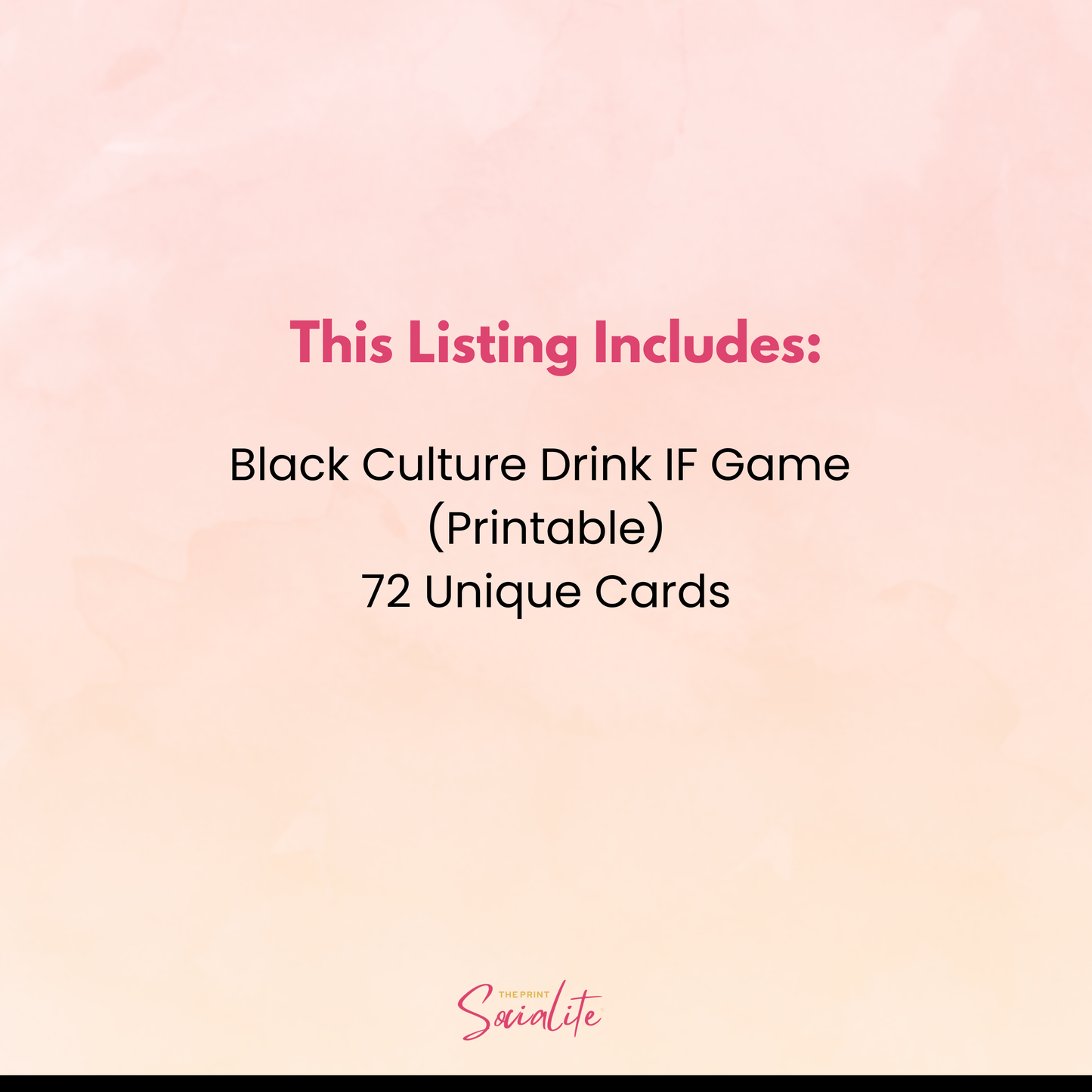 Black Culture Drink IF! Game (Printable)