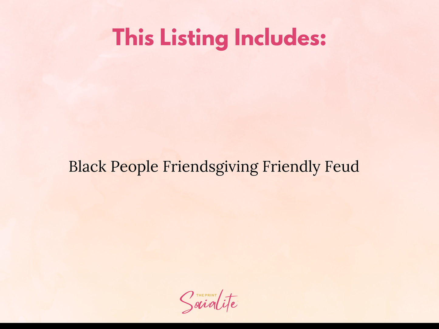 Black People Friendsgiving Friendly Feud Game