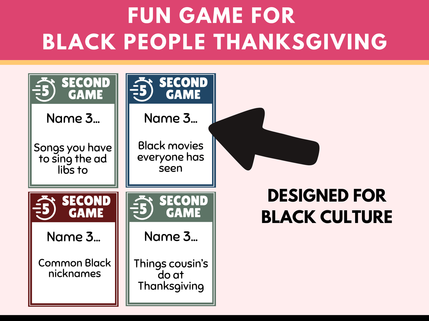 Black People Thanksgiving 5 Second Game