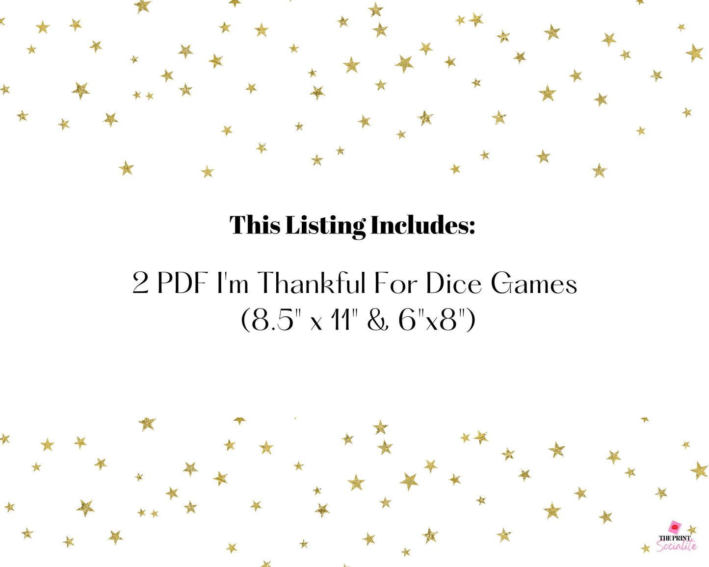 I'm Thankful For Dice Game Printable