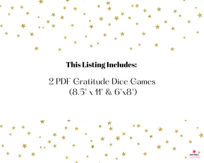 Gratitude Dice Game Printable