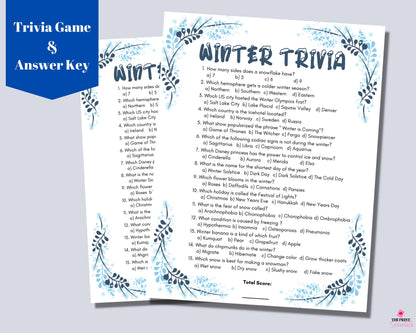 Winter Trivia Game Printable