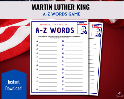 MLK A-Z Race Game Printable