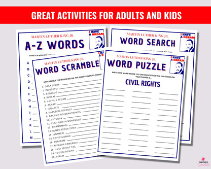 Martin Luther King Activities Mega Game Bundle Printable