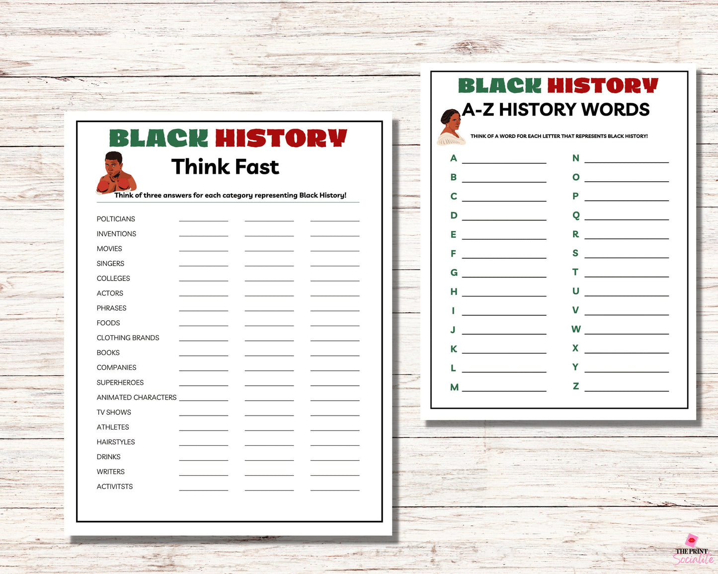 Black History Huge Game Bundle Printable