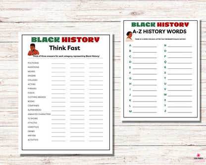 Black History Huge Game Bundle Printable