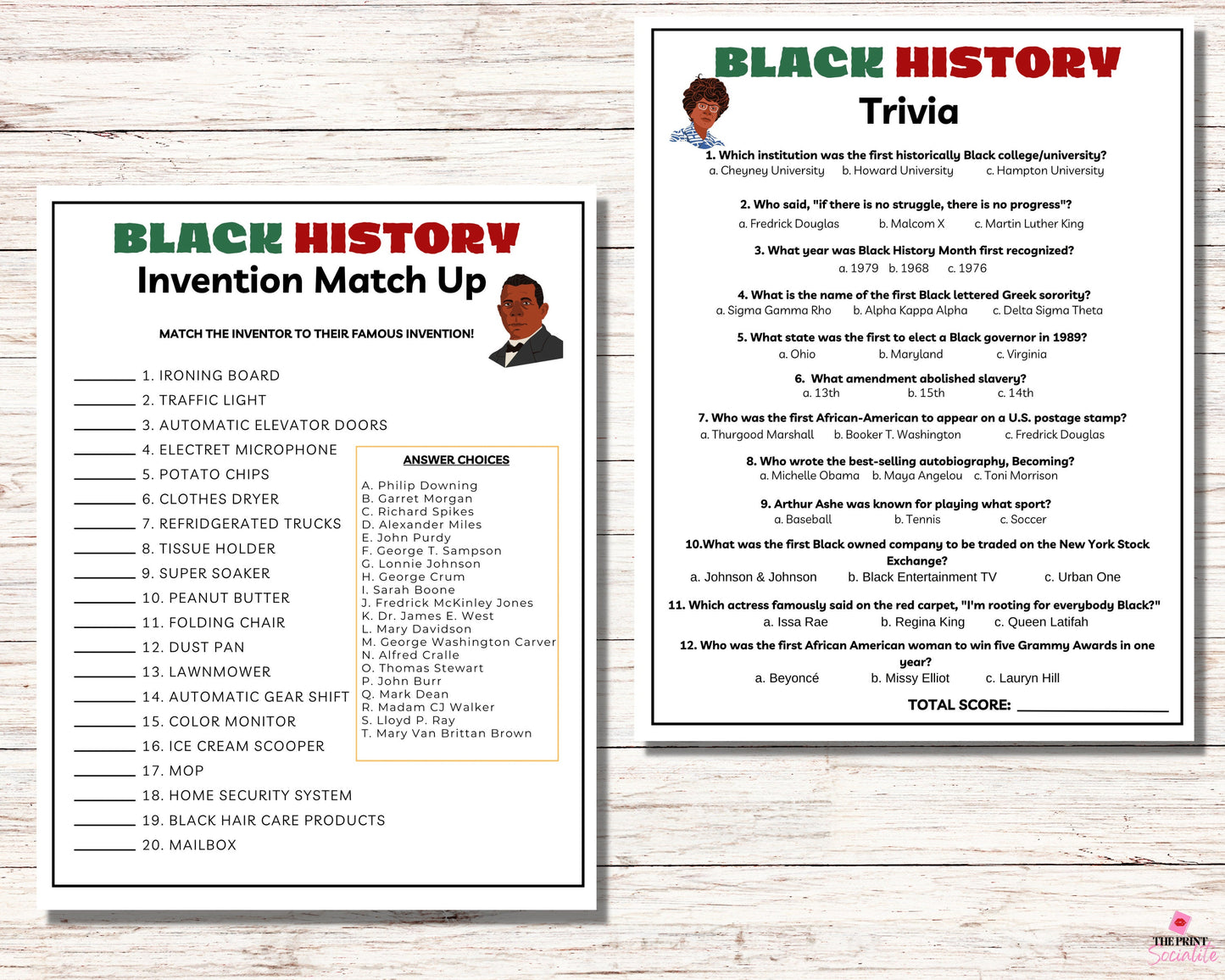 Black History Huge Game Bundle Printable