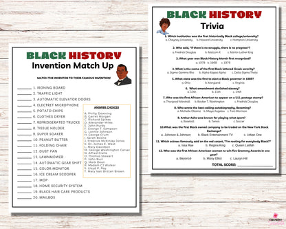 Black History Huge Game Bundle Printable