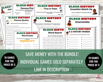 Invention Match Up Black History Game Printable