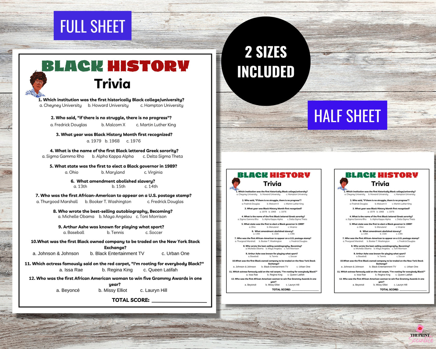 Black History Trivia Printable