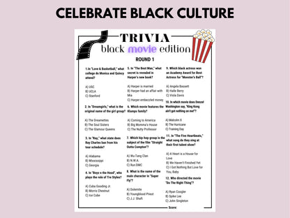 Black Movie Trivia Huge Bundle Printable