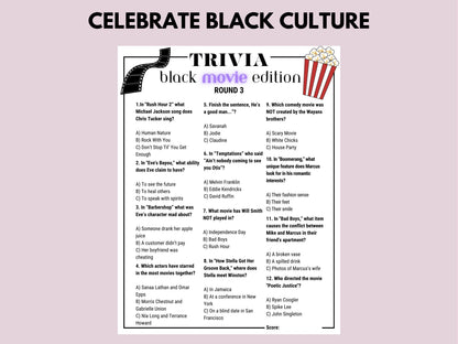 Black Movie Trivia Huge Bundle Printable