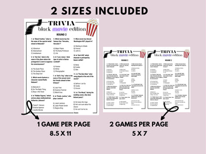 Black Movie Trivia Huge Bundle Printable