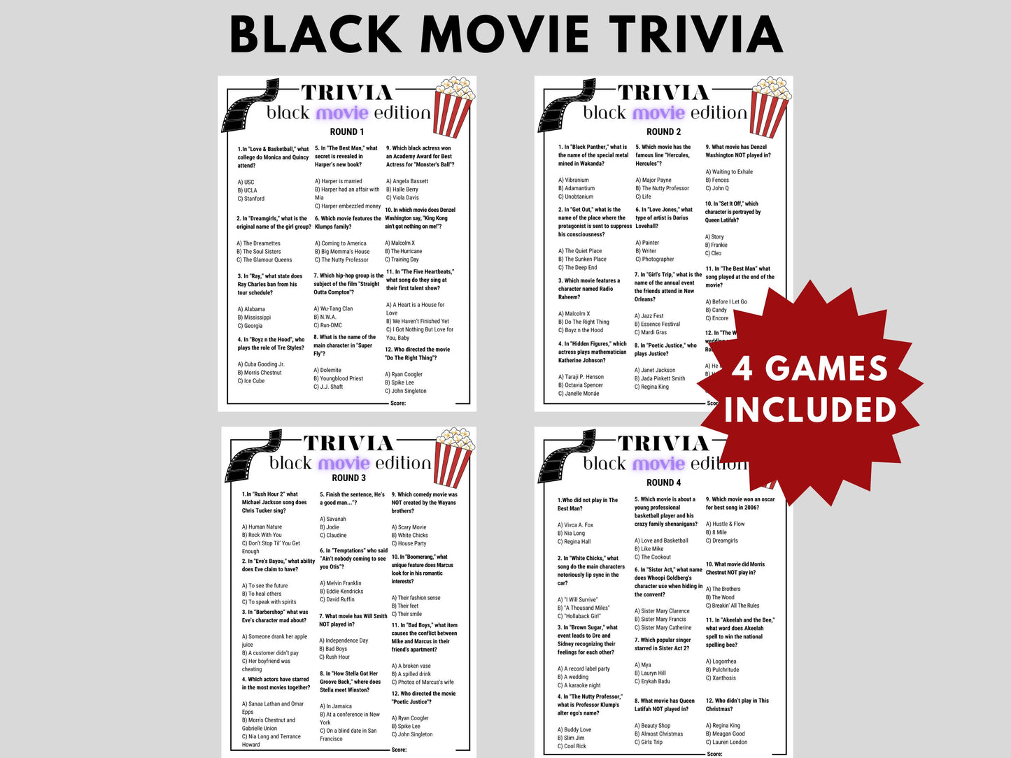 Black Culture Trivia Mega Bundle Printable