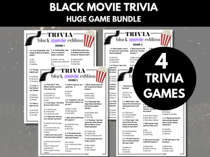 Black Movie Trivia Huge Bundle Printable