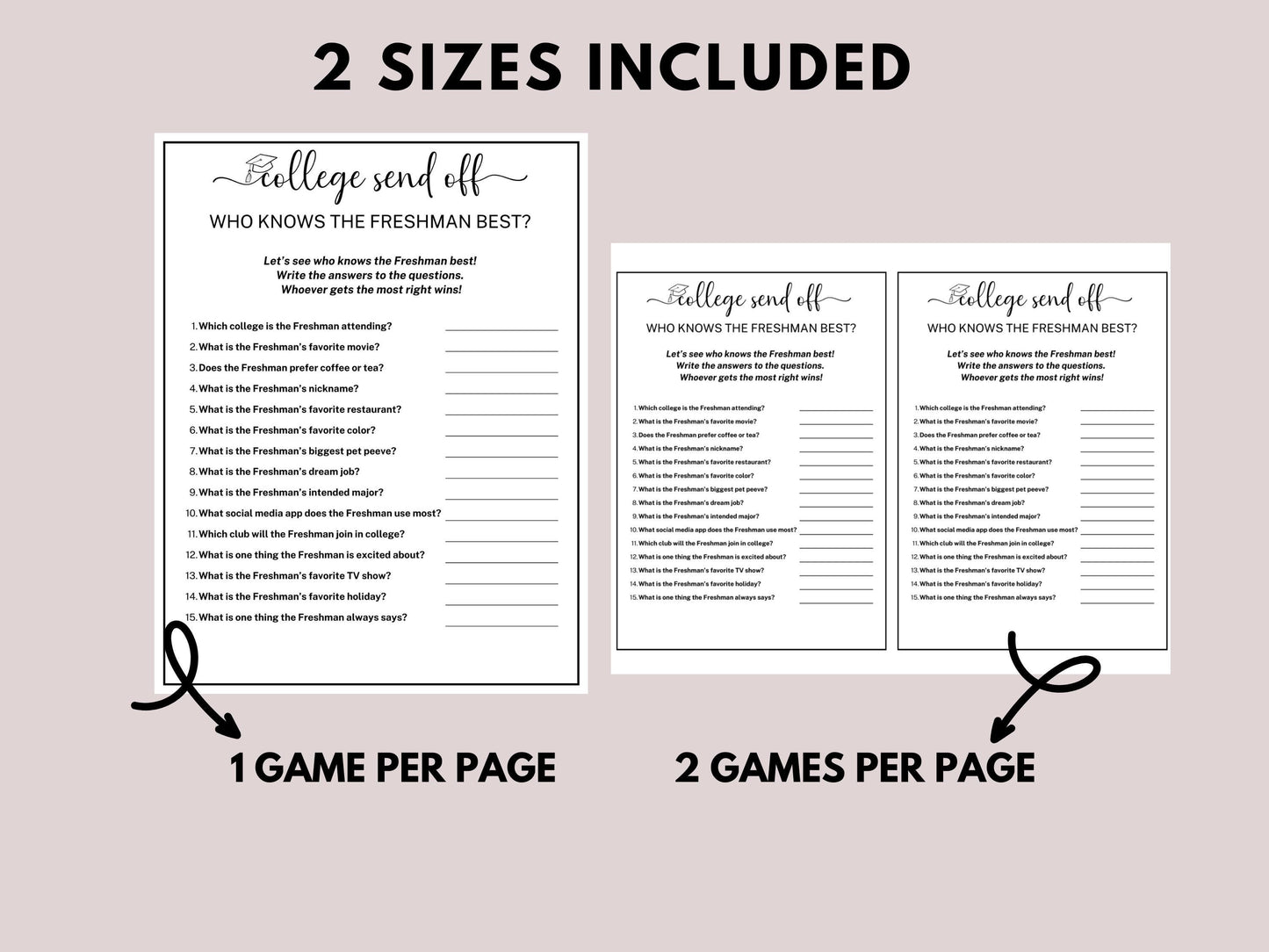 College Trunk Party Games Mega Bundle Printable