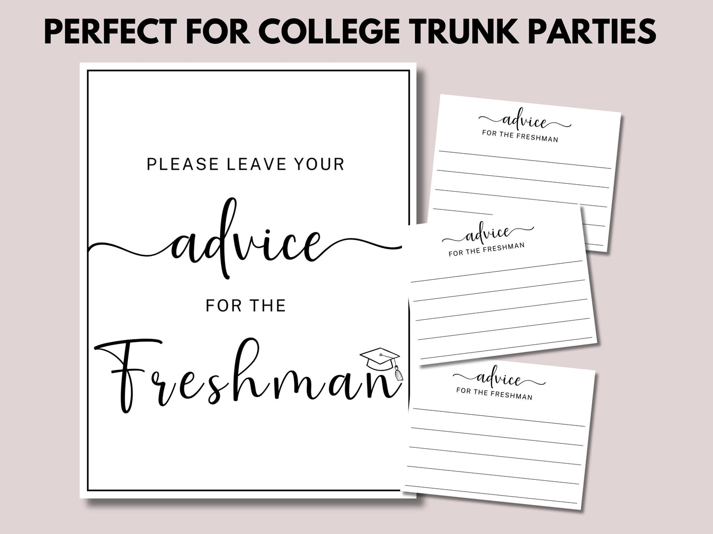 Advice for the Freshman College Going Away Party Sign Printable