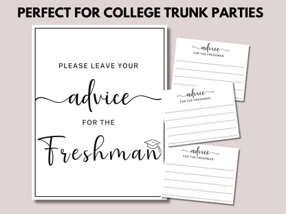 Advice for the Freshman College Going Away Party Sign Printable