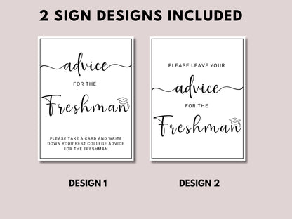 Advice for the Freshman College Going Away Party Sign Printable