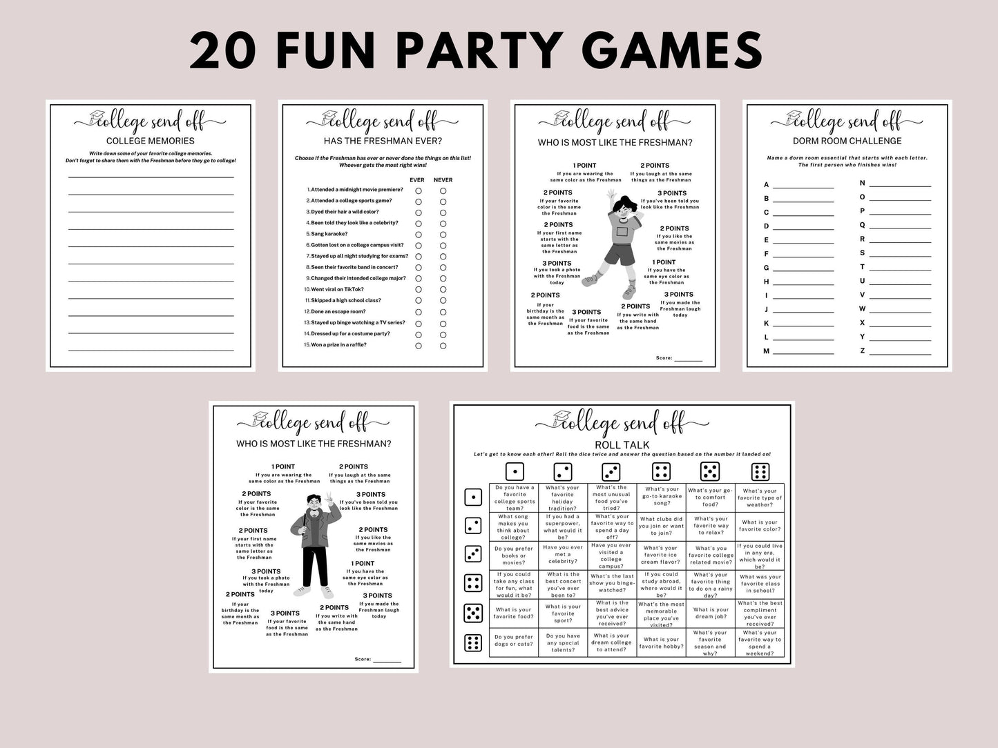 College Trunk Party Games Mega Bundle Printable