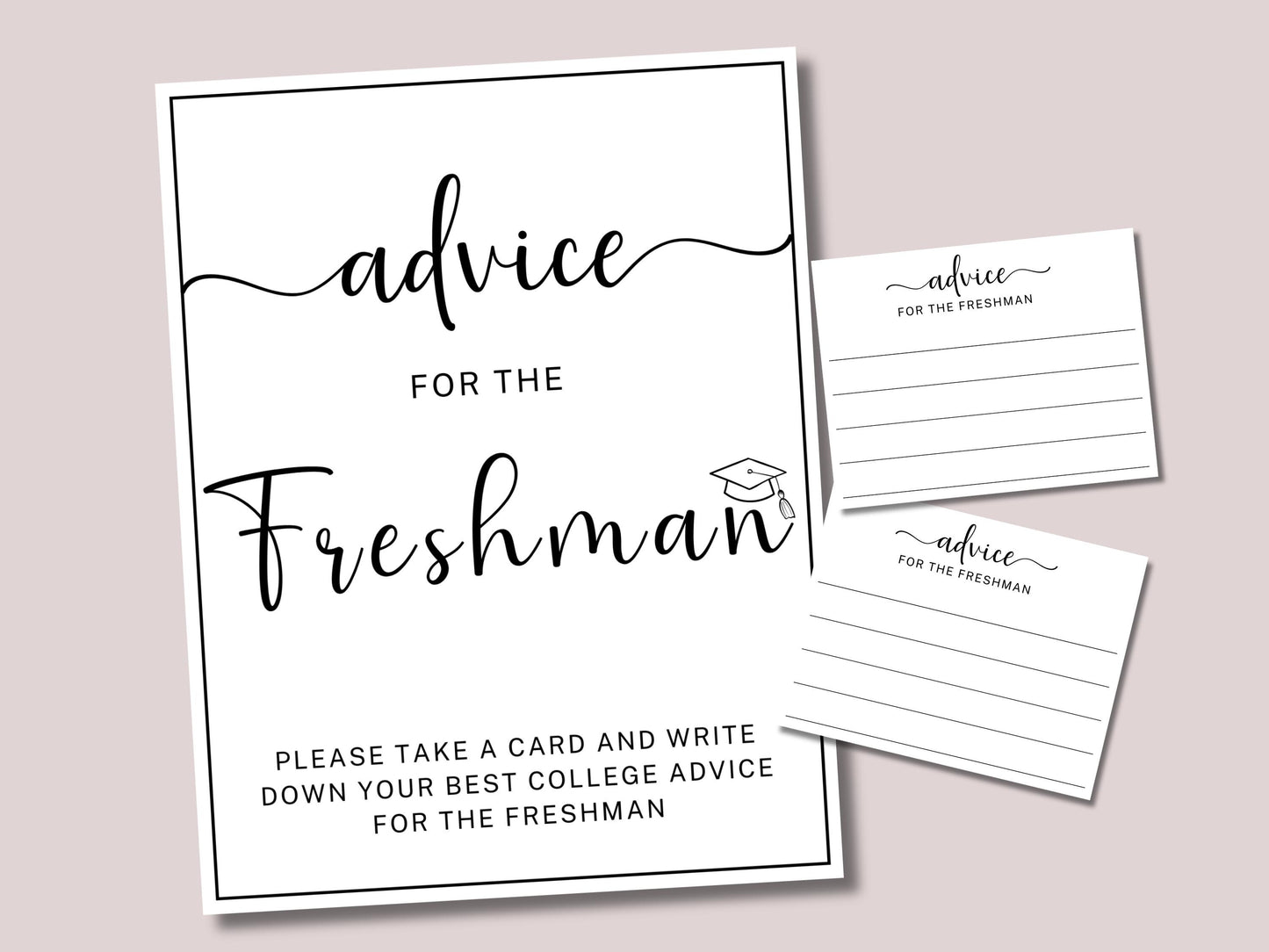 Advice for the Freshman College Going Away Party Sign Printable