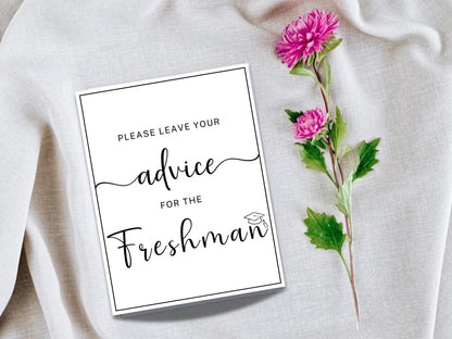 Advice for the Freshman College Going Away Party Sign Printable