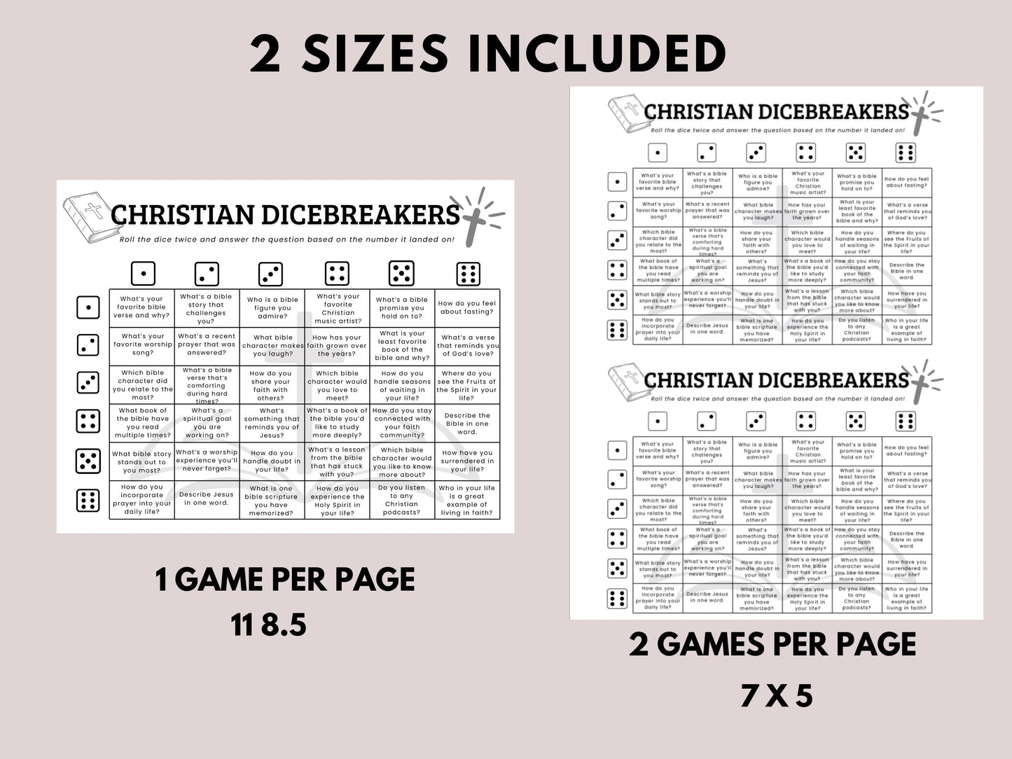 Christian Dicebreaker Game Printable