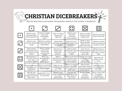 Christian Dicebreaker Game Printable