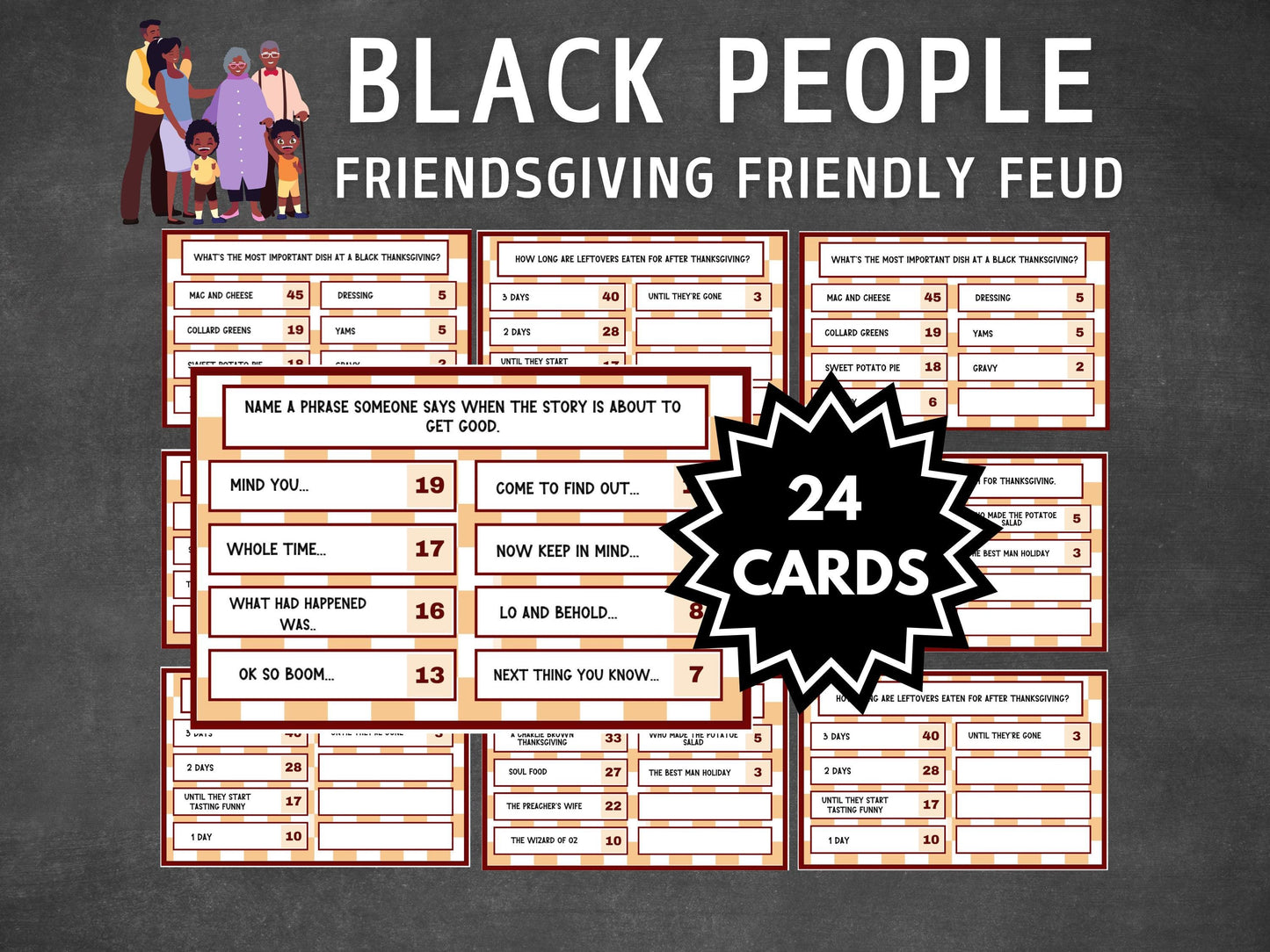 Black Friendsgiving Friendly Feud Printable