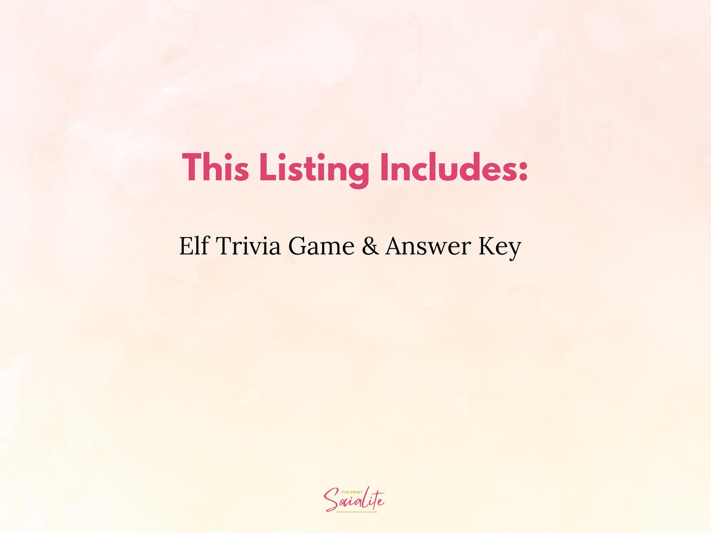 Elf Trivia Game Printable