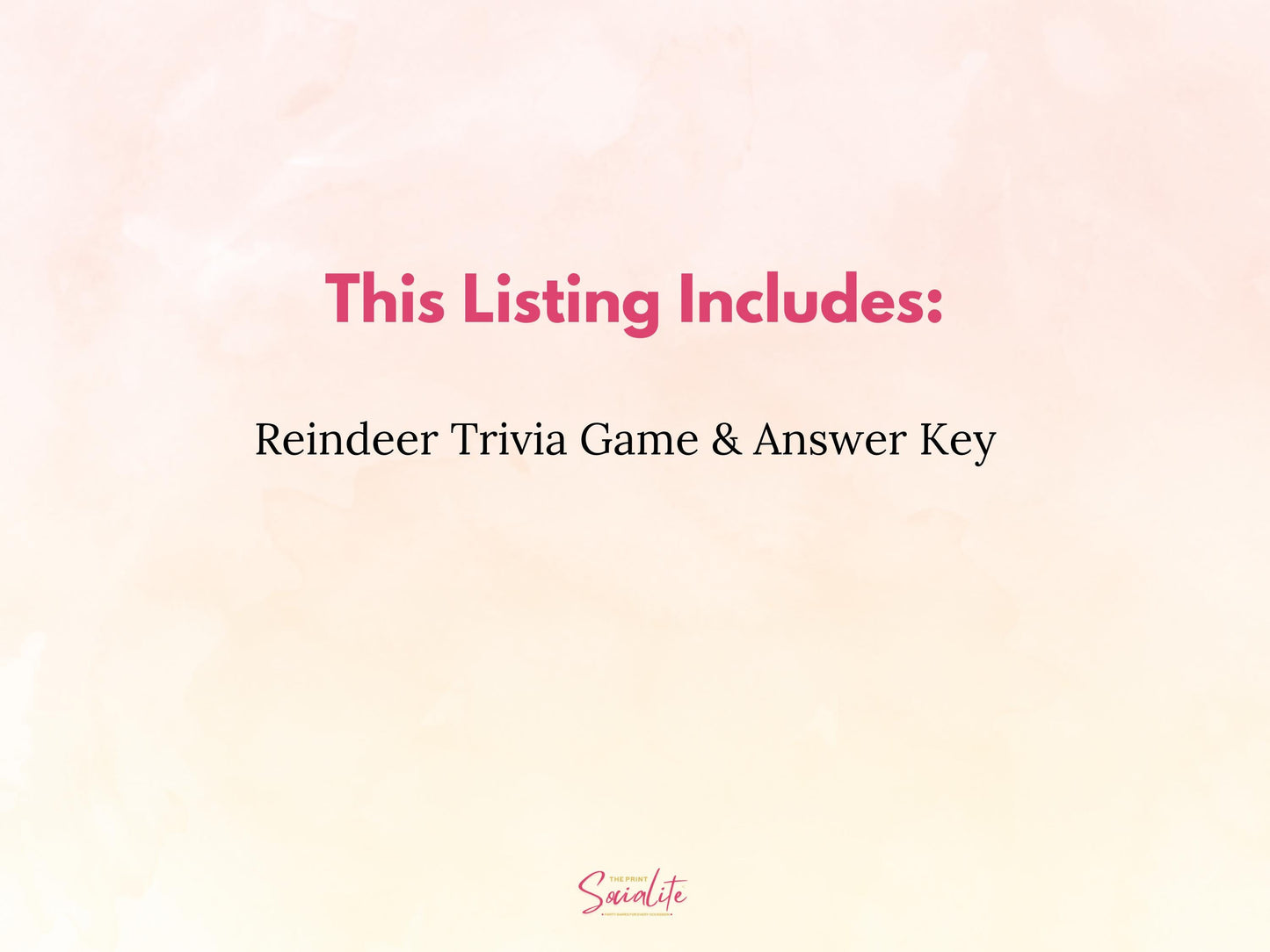 Reindeer Trivia Game Printable