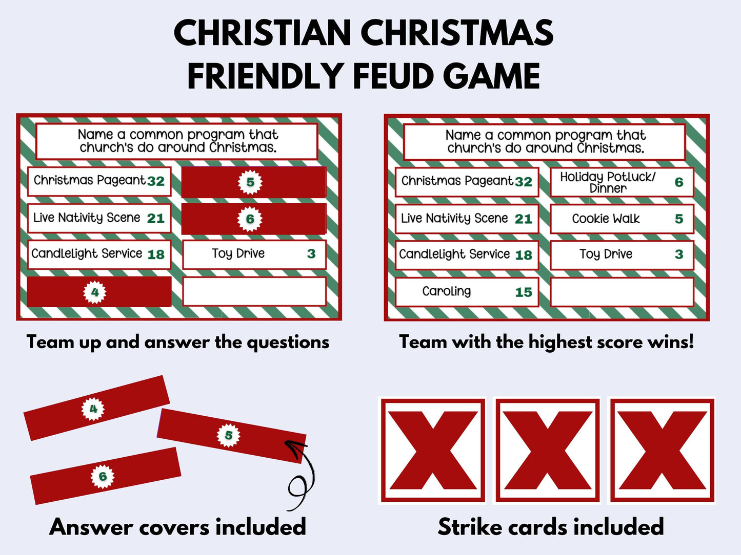 Christian Christmas Friendly Feud Game Printable