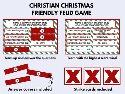 Christian Christmas Friendly Feud Game Printable