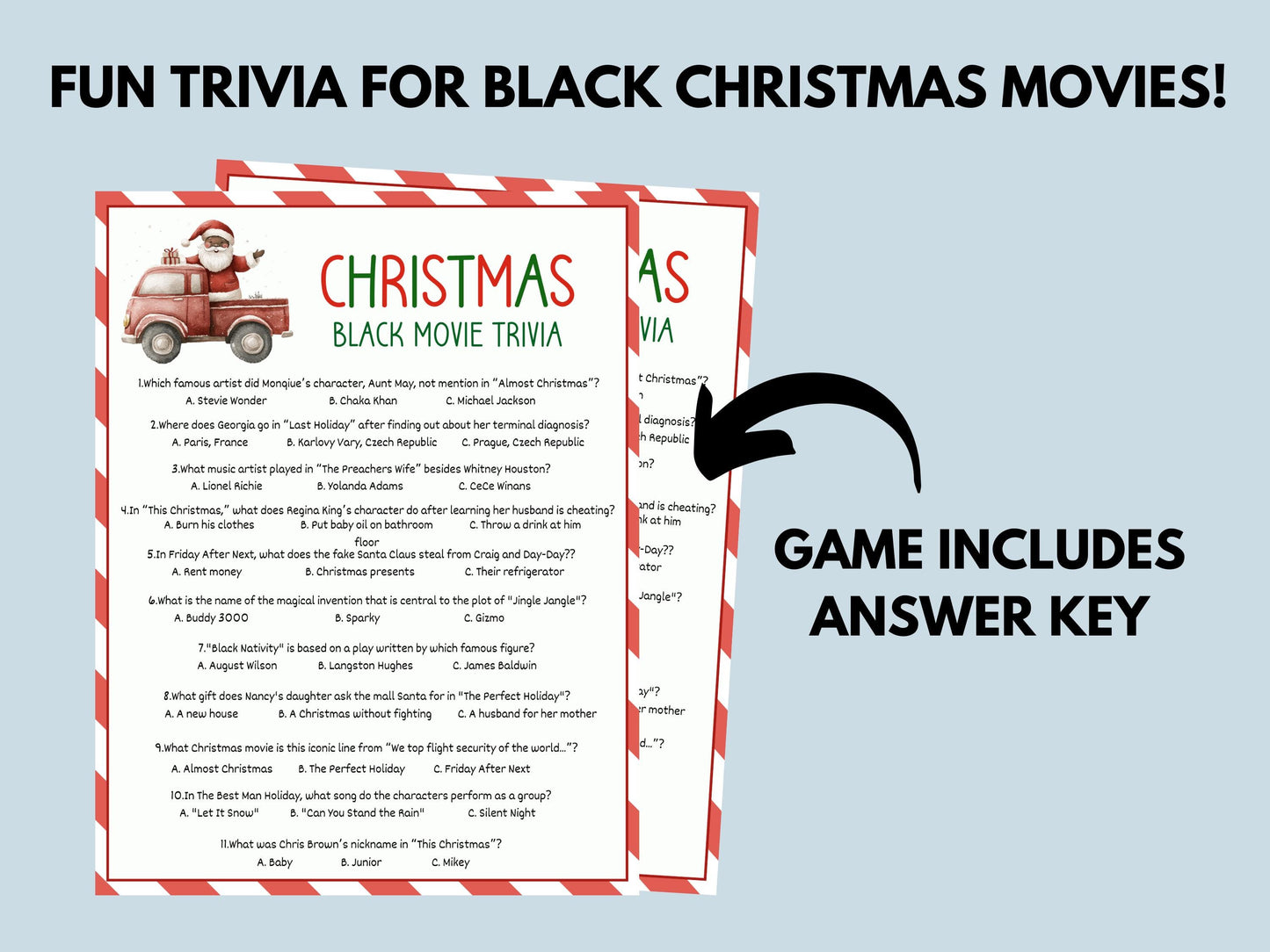 Black Christmas Movie Trivia Printable