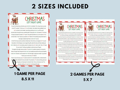 Black Santa Left Right Game Printable