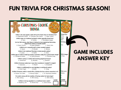 Christmas Cookie Trivia Game Printable