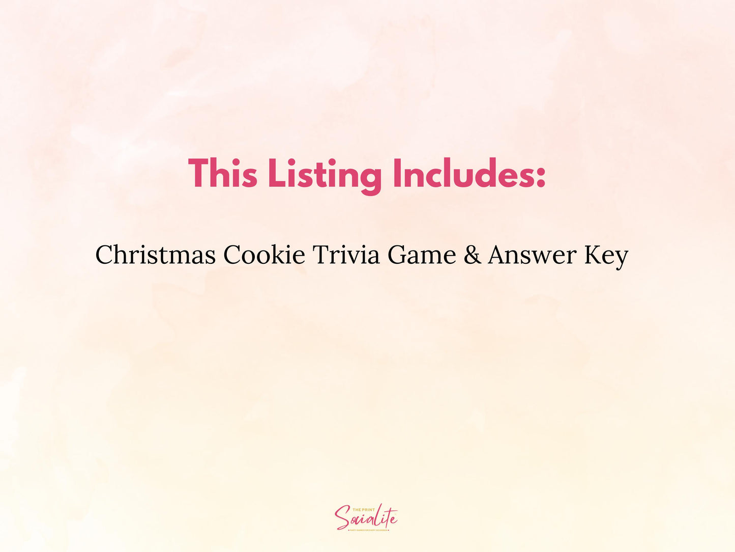 Christmas Cookie Trivia Game Printable