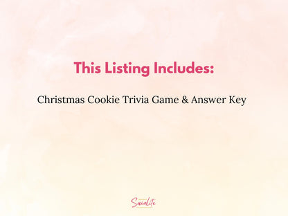 Christmas Cookie Trivia Game Printable