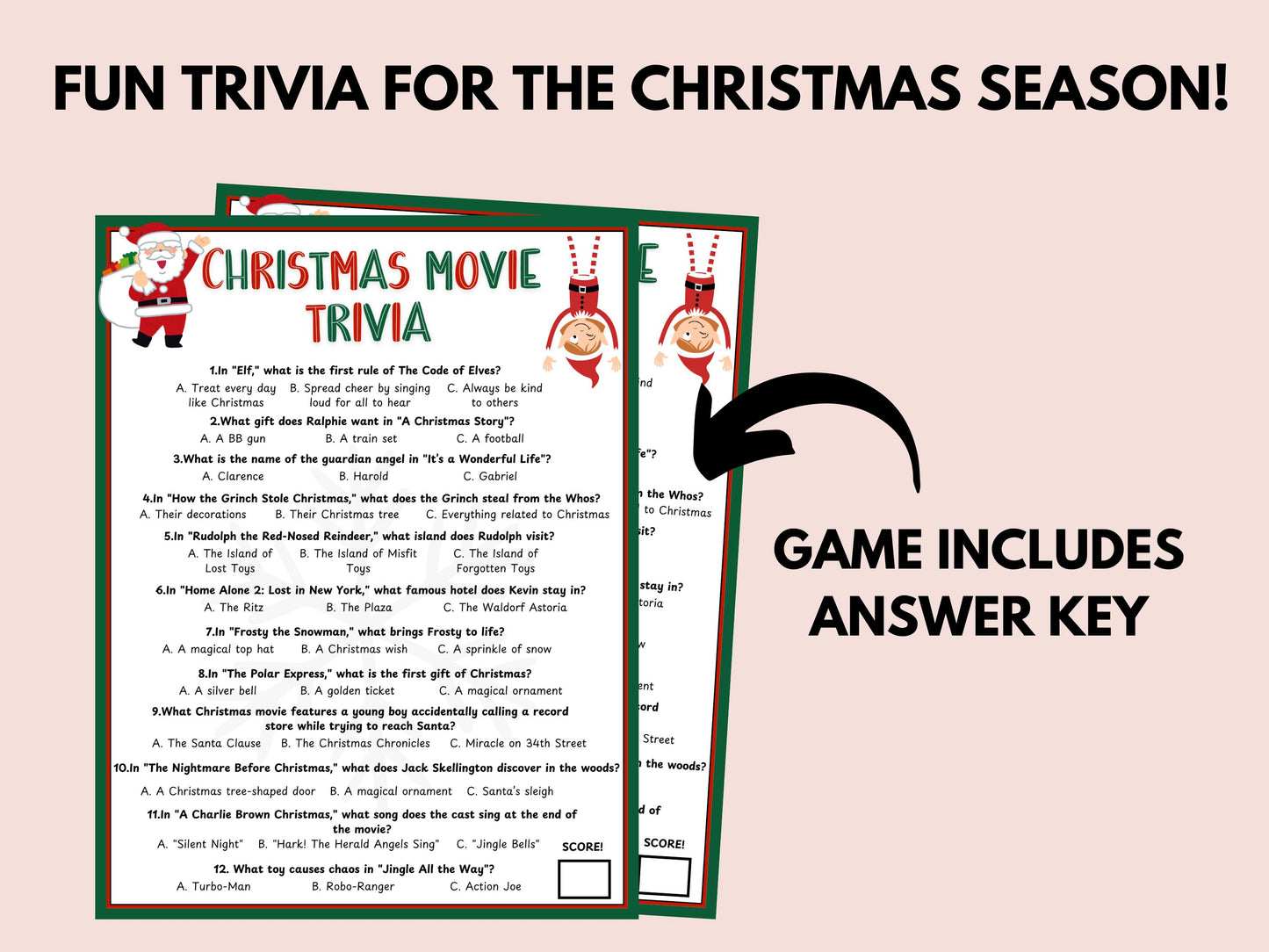 Christmas Movie Trivia Game Printable