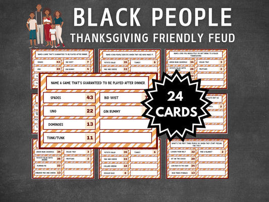 Black Thanksgiving Friendly Feud Game Printable