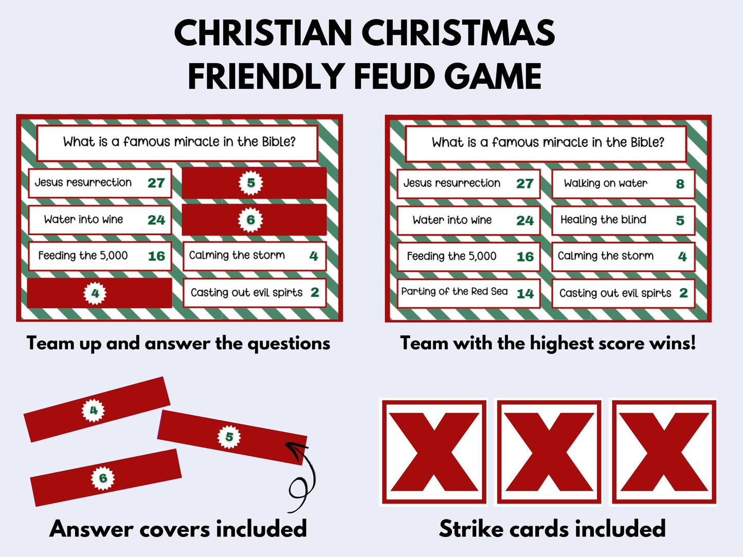 Bible Christmas Friendly Feud Printable