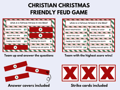 Bible Christmas Friendly Feud Printable