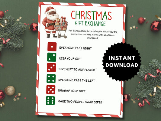 Roll The Dice Christmas Gift Exchange Game Printable