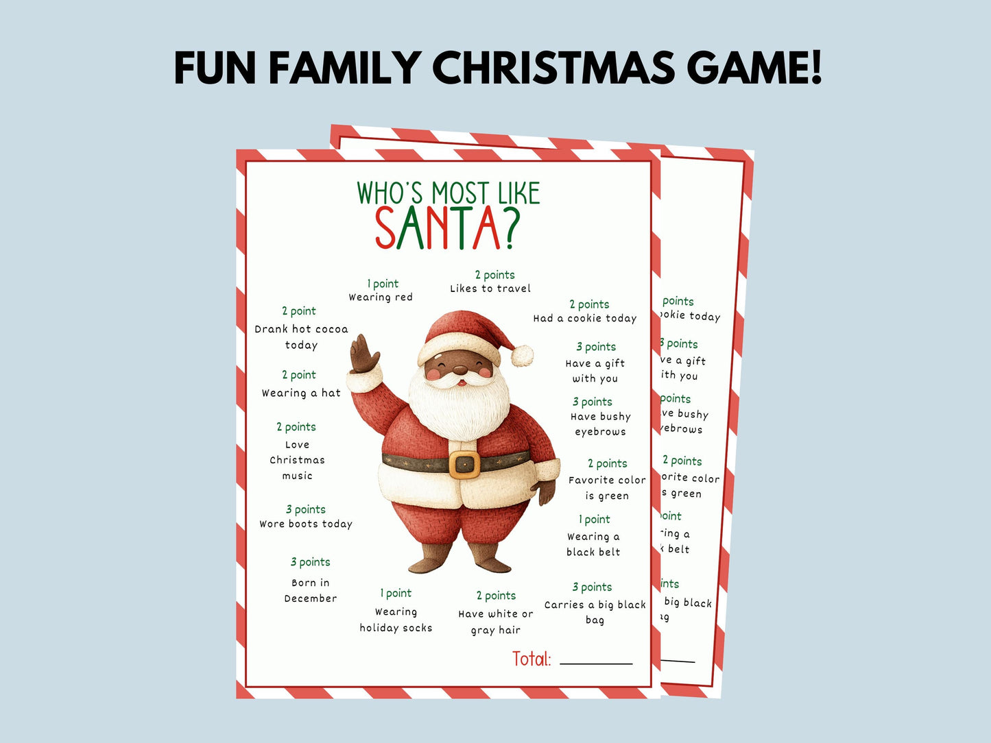 Who's Most Like Black Santa Game Printable