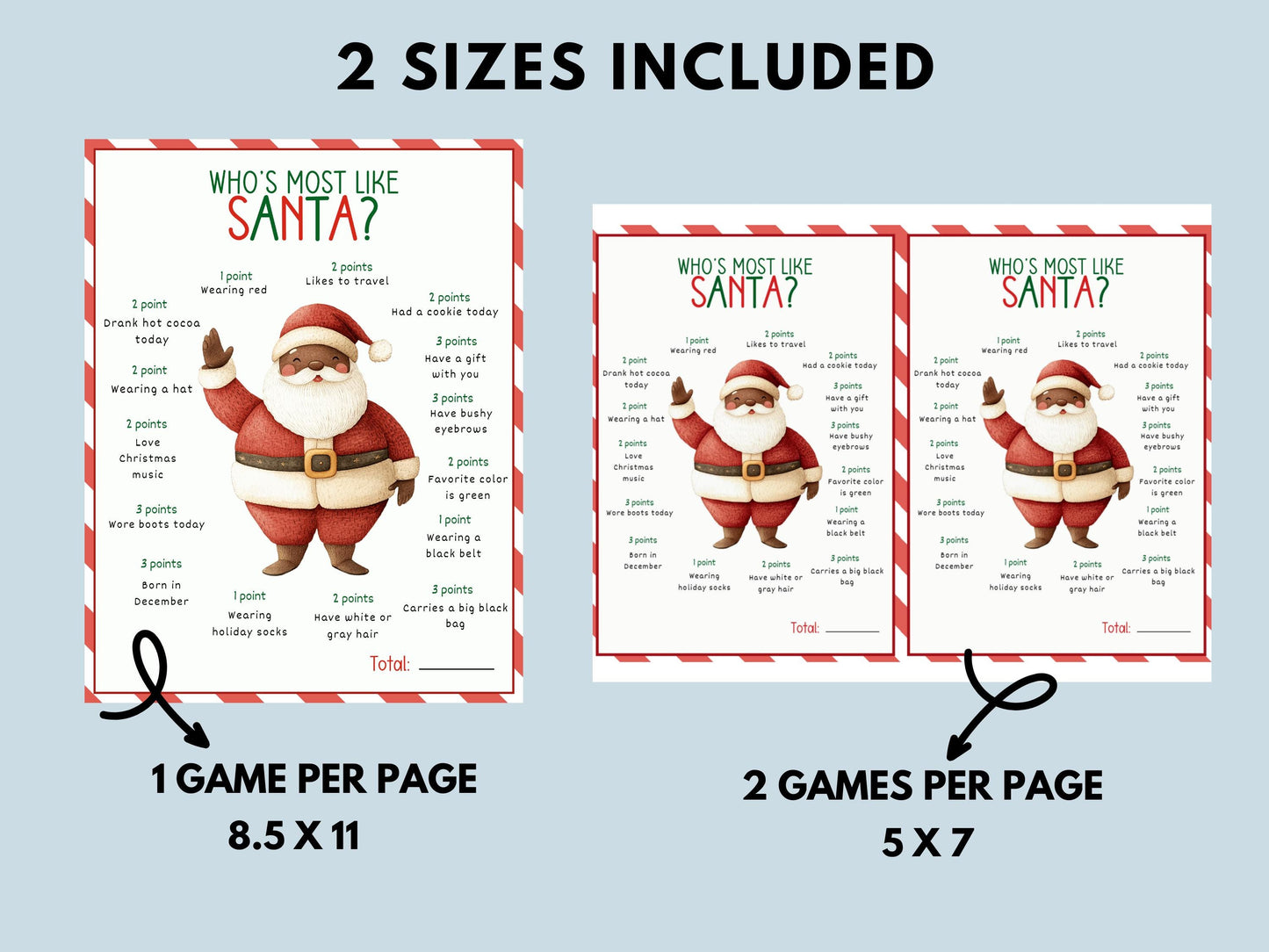 Who's Most Like Black Santa Game Printable